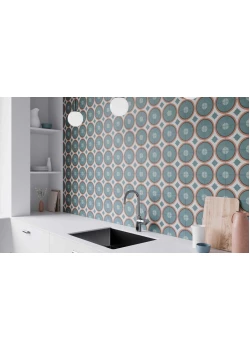 Керамогранит DNA Sync Circle Blue 15x15