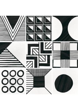 Керамогранит Equipe Caprice Patchwork B&W 20x20 (16 Рисунков)