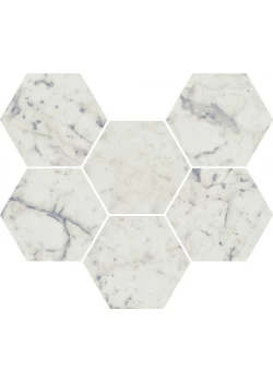 Мозаика Italon Charme Extra Carrara Mosaico Hexagon 25x29