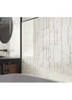 Плитка Italon Charme Extra Carrara Inserto Golden Line 25x75