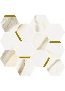 Мозаика Italon Stellaris Calacatta Gold Mosaico Chic 28.3x32.8