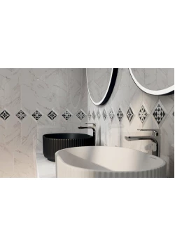 Плитка Kerama Marazzi Келуш Декор 1 грань черно-белый 9.8x9.8