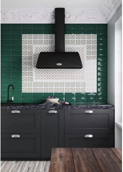 Плитка Kerama Marazzi Клемансо Зеленый Грань 7.4х15